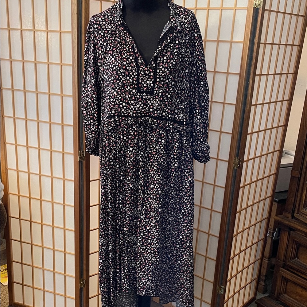 Y2K Starling Reine Floral Print Long Sleeve High Lo Maxi Dress